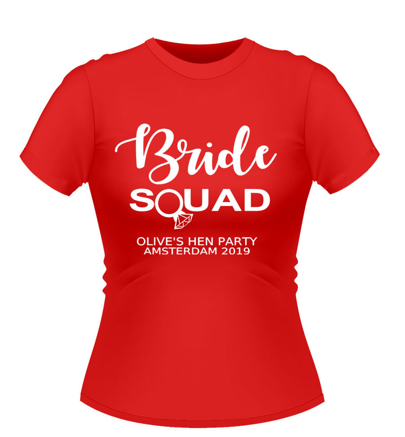 'Bride Squad' Personalised Hen Party Tshirt