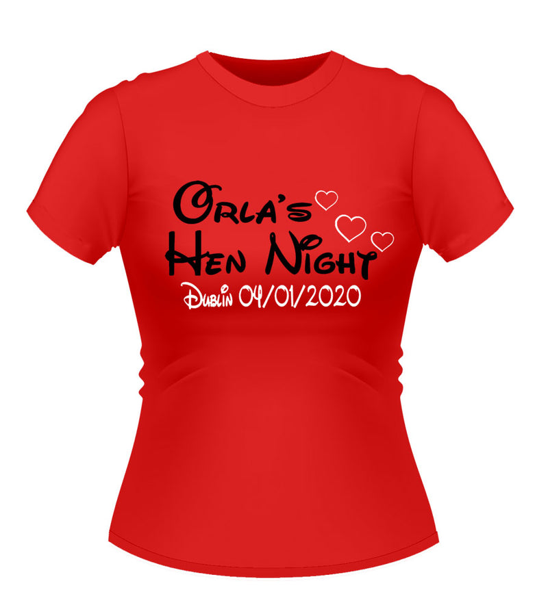 'Disney' Theme Personalised Hen Party T-Shirt