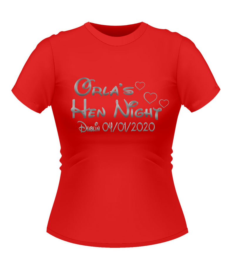 'Disney' Theme Personalised Hen Party T-Shirt