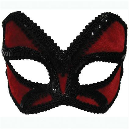 em676 Red/Black Velvet Mask