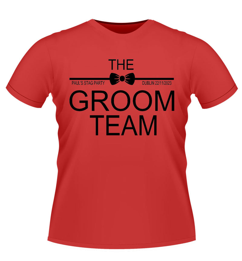 The Groom Team Personalised Stag Party Tshirt