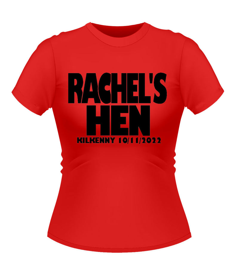 Bold Style Personalised Hen Party Tshirt