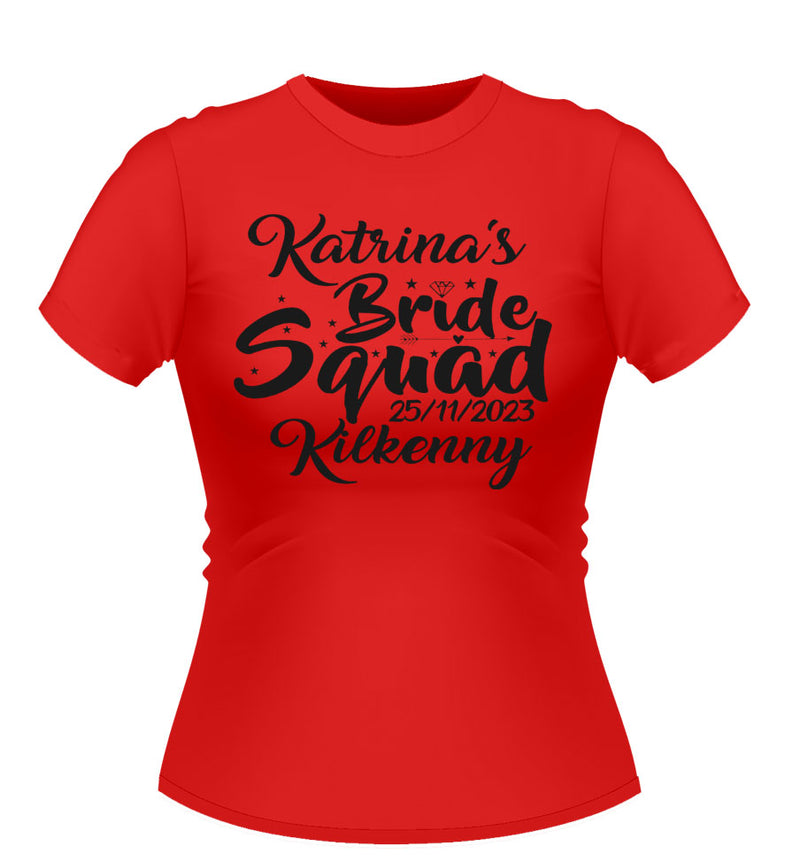 Bride Squad Personalised Hen Party Tshirt