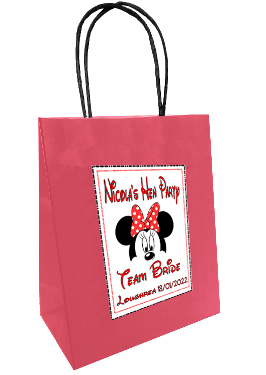 Minnie Mouse Theme Personalised Hen Party Bag