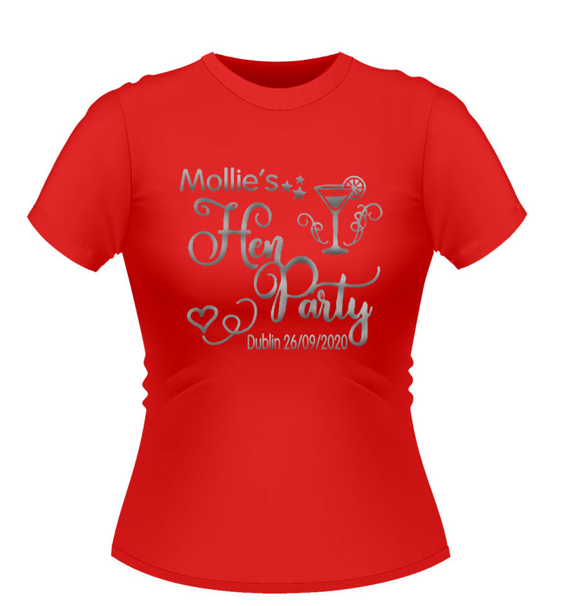 Sweet Design Personalised Hen Party T-Shirt