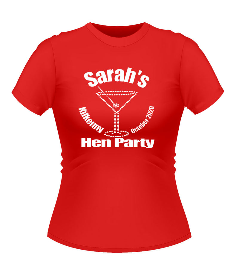 'Bling' Personalised Hen Party T-shirt