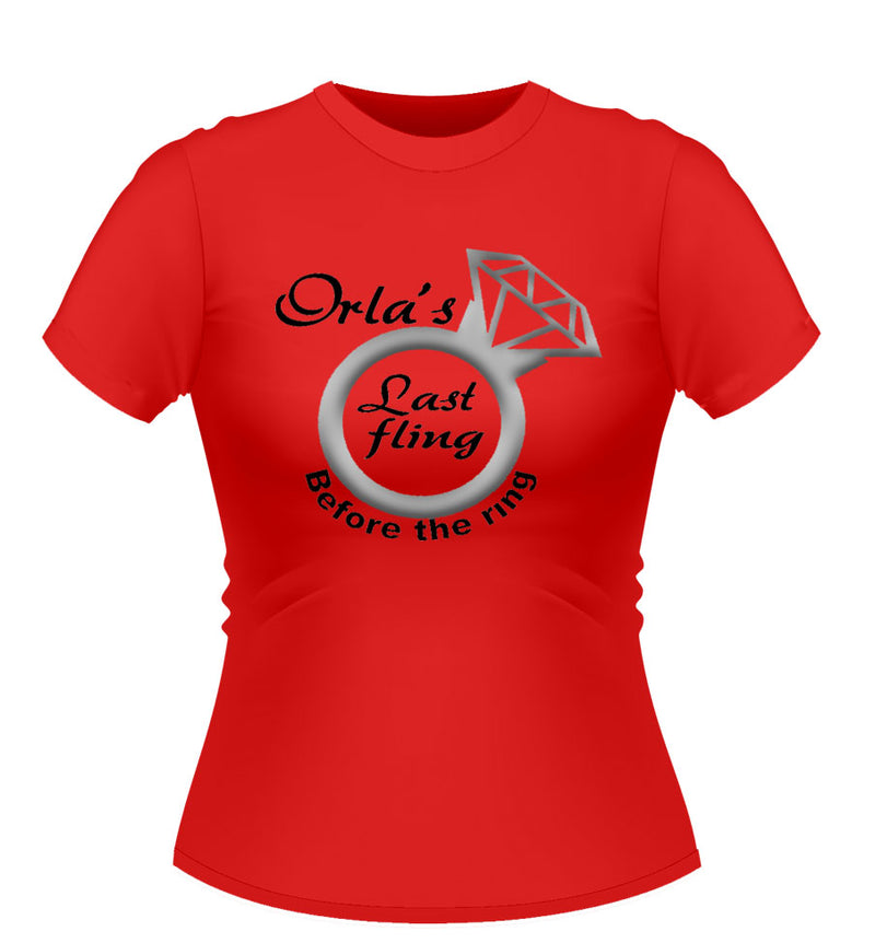 'Last Fling' Personalised Hen Party T-shirt