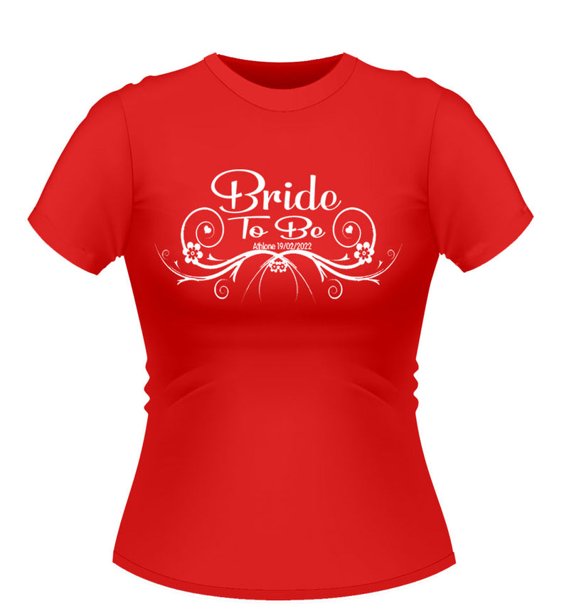 Vintage Style Bride to Be Personalised Tshirt