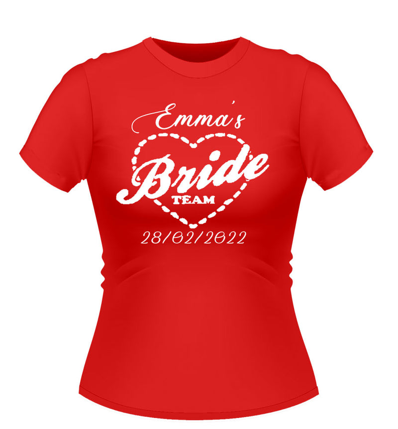 'Bride Team' Personalised Hen Party T-shirt