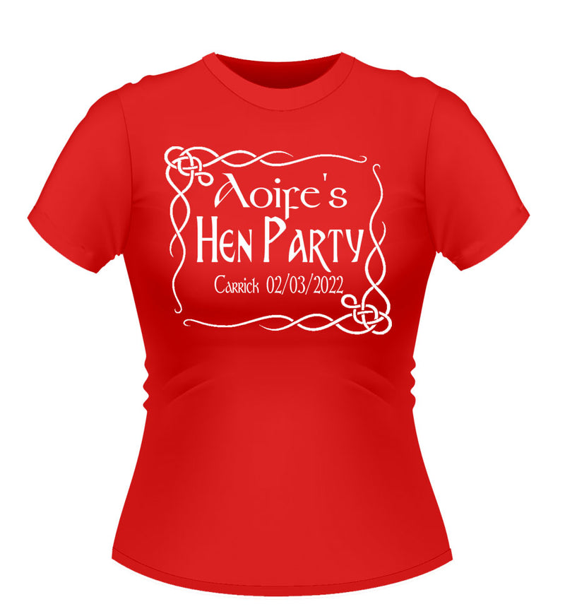 'Swirl' Personalised Hen Party T-shirt