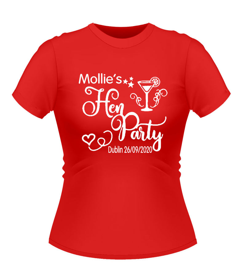 Sweet Design Personalised Hen Party T-Shirt