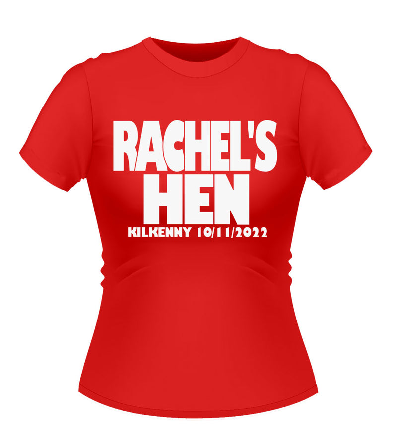 Bold Style Personalised Hen Party Tshirt