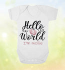 Cute 'Hello world' Personalised Baby Vest