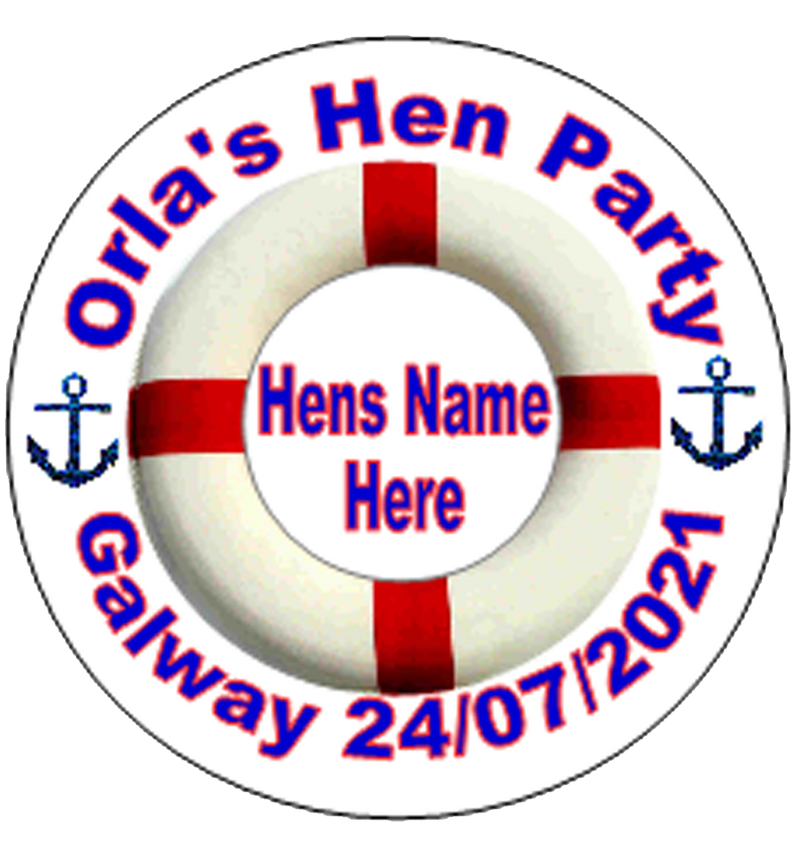 Personalised Hen Party Sailor Badge