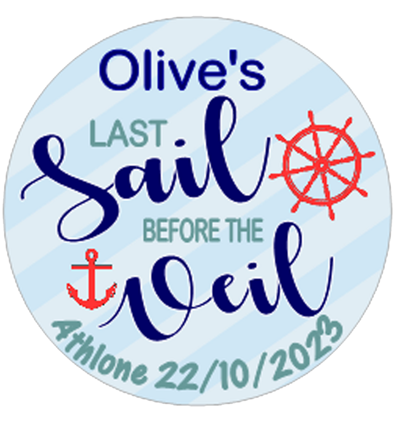 Personalised sailor Theme Hen Party Badge