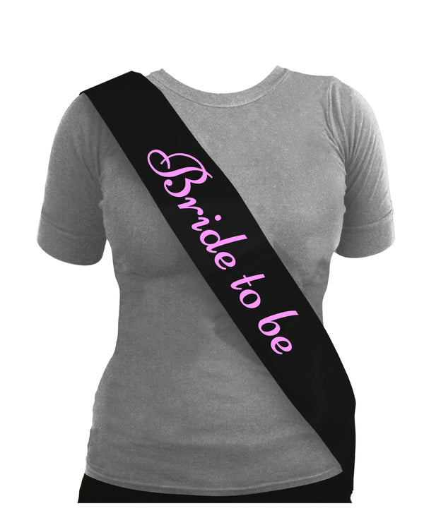 Sash Bride To Be Black With pink Text
