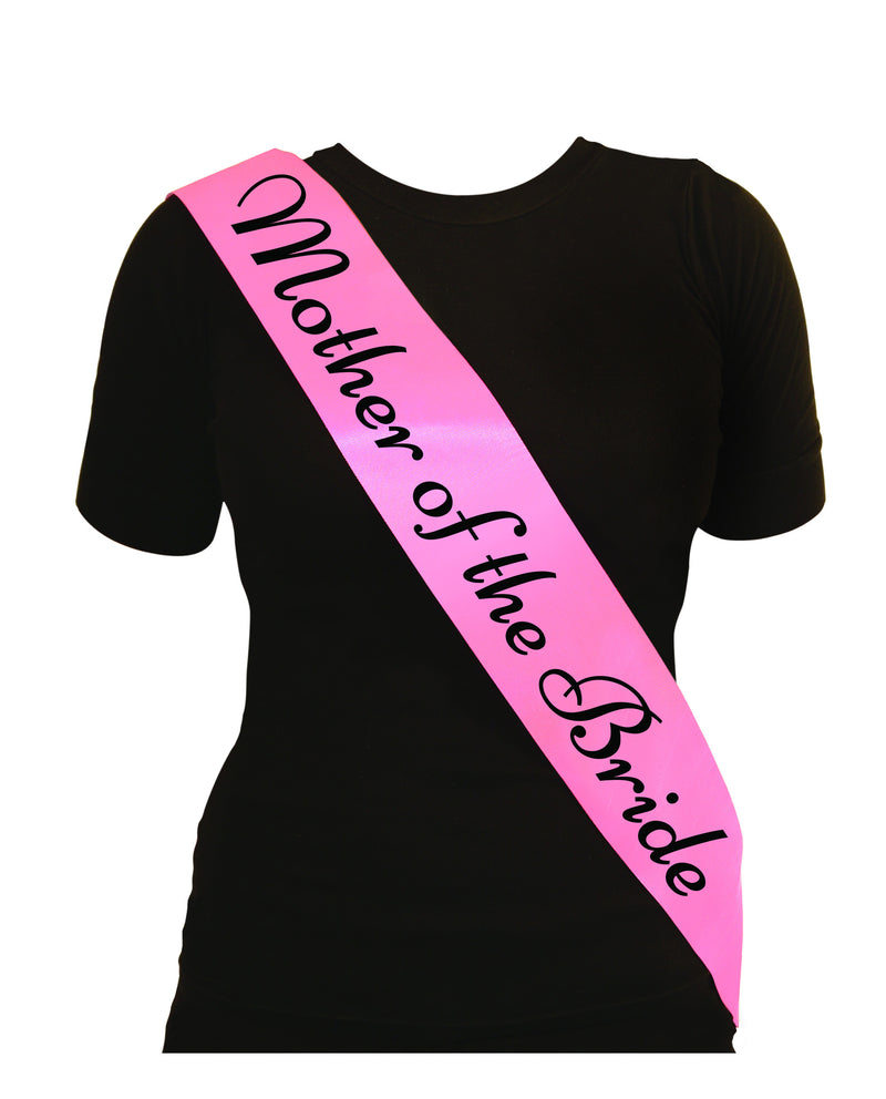 Sash Mother Of The Bride Pink With black Text
