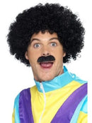 Scouser Set, Black, Curly Wig & Tash