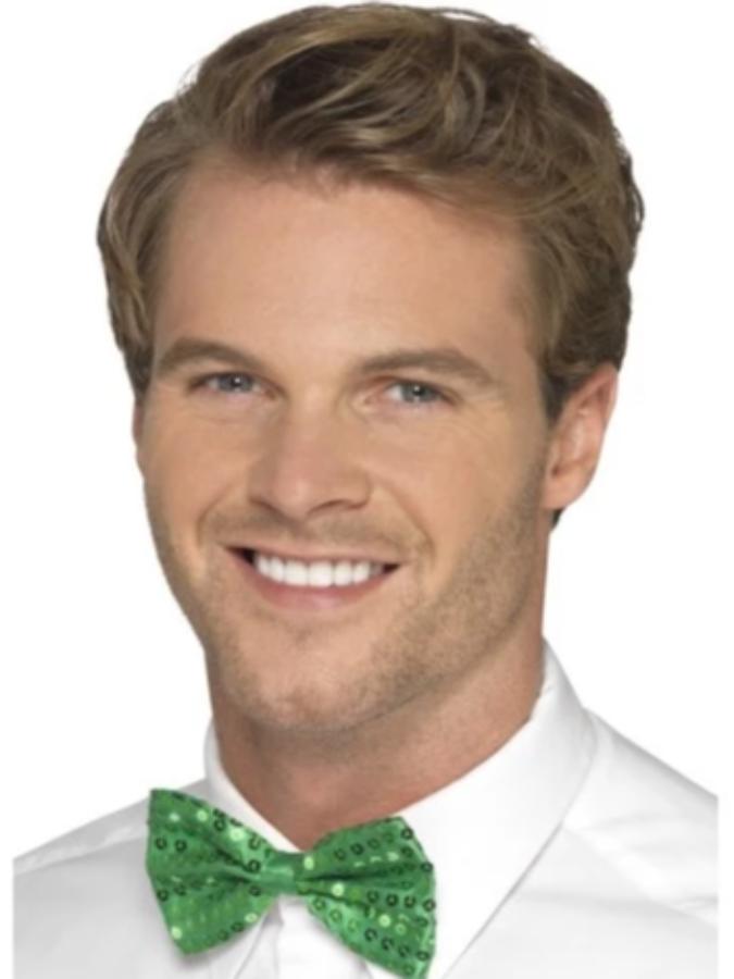 Green Sequin Bow Tie