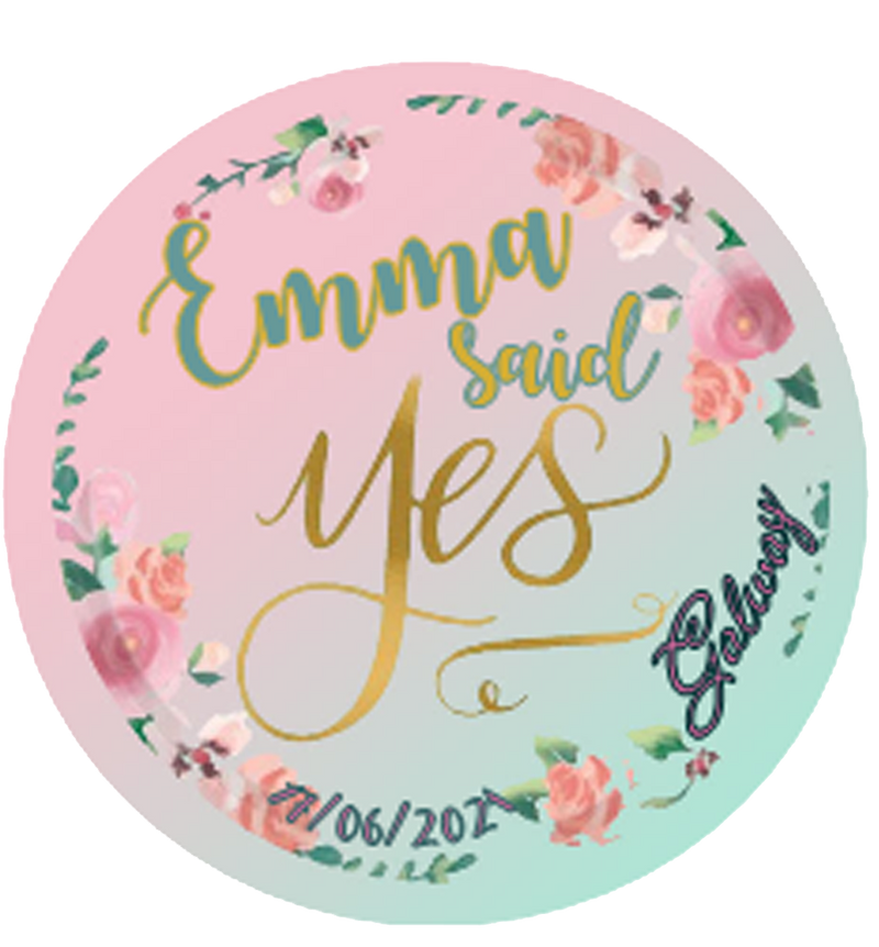 'She Said Yes' Personalised Hen Party Badge