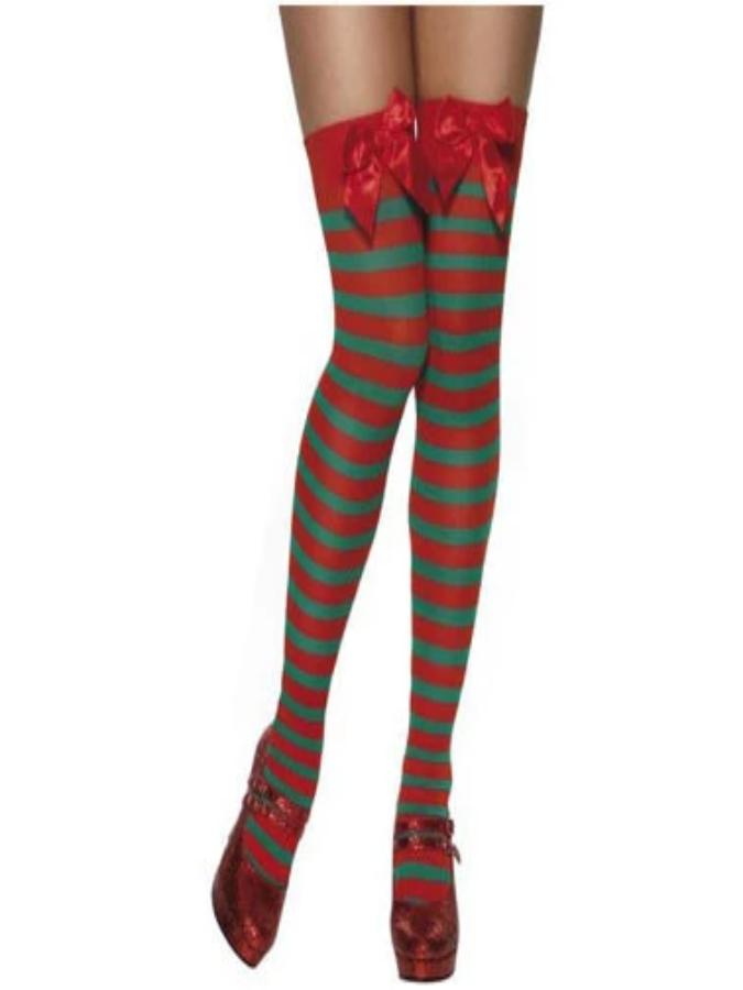Stripy Elf Thigh-High Stockings