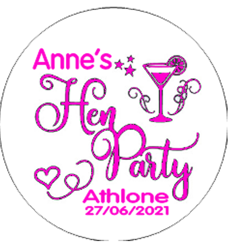 Sweet Design Personalised Hen Party Badge