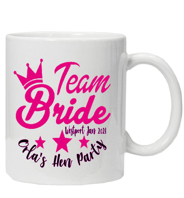 Personalised Team Bride Hen Party Mug
