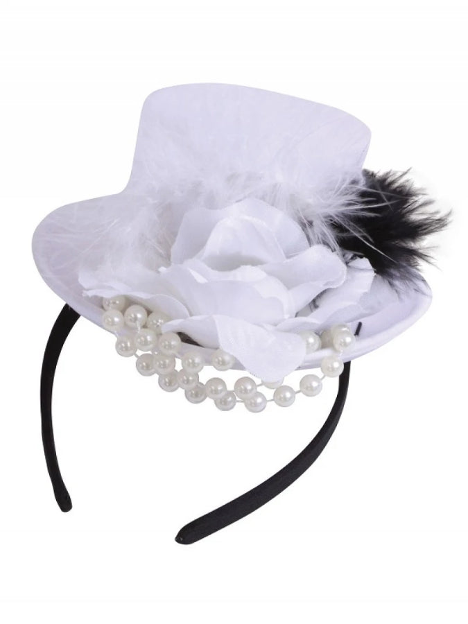 Top Hat Mini With Beads + Feather