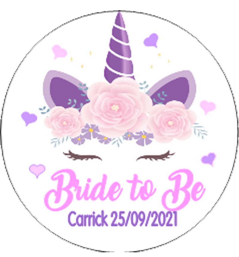 'Unicorn' Theme Personalised Bride to Be