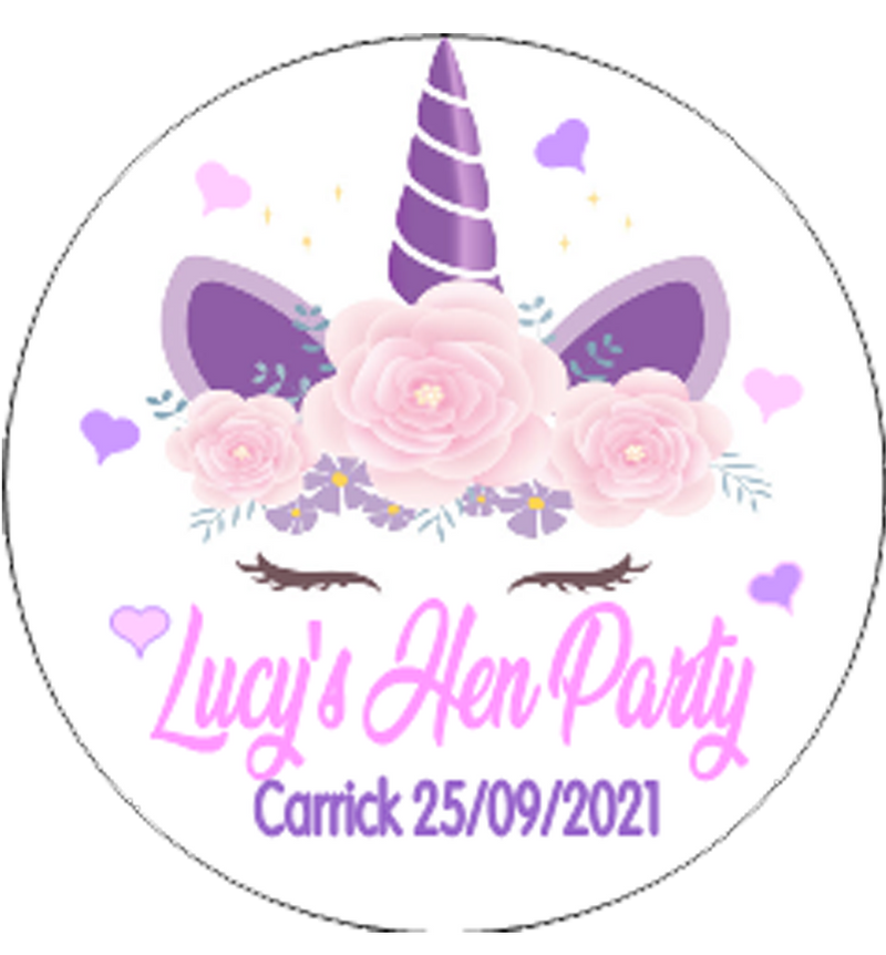 'Unicorn' Theme Personalised Hen Party Badge