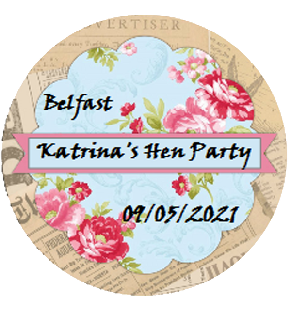 Hen Party Personalised Vintage Badge
