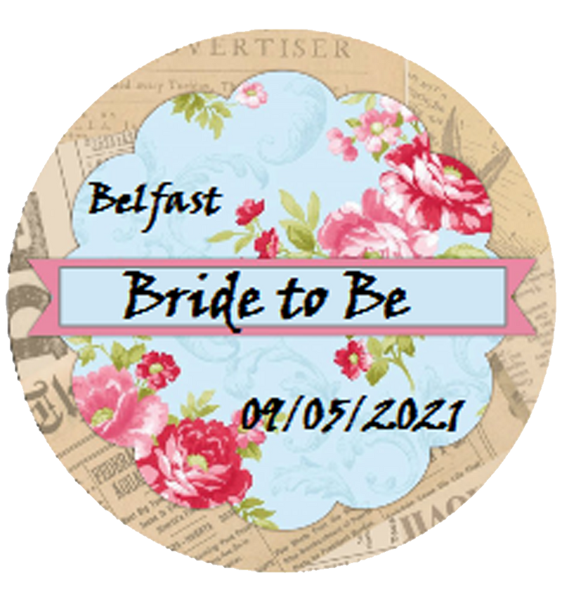 Bride to Be Personalised Vintage Style Badge