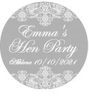 Vintage Lace Personalised Badge in Grey or Peach