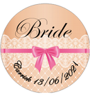 Personalised Vintage Lace Design BRIDE Badge