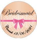 Personalised vintage Lace Design BRIDESMAID badge