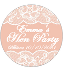 Vintage Lace Personalised Badge in Grey or Peach