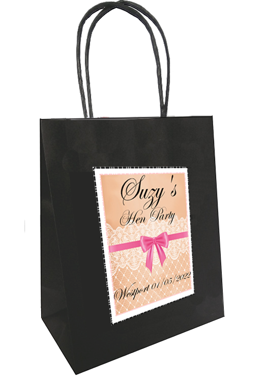 Personalised Vintage Lace Design Hen Party Bag