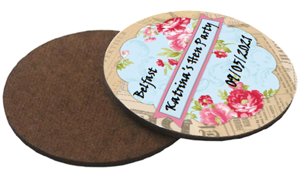 Vintage design Personalised Hen Party coaster