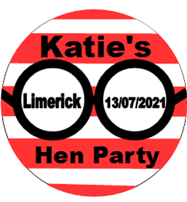 Personalised Wally Hen Party Badge