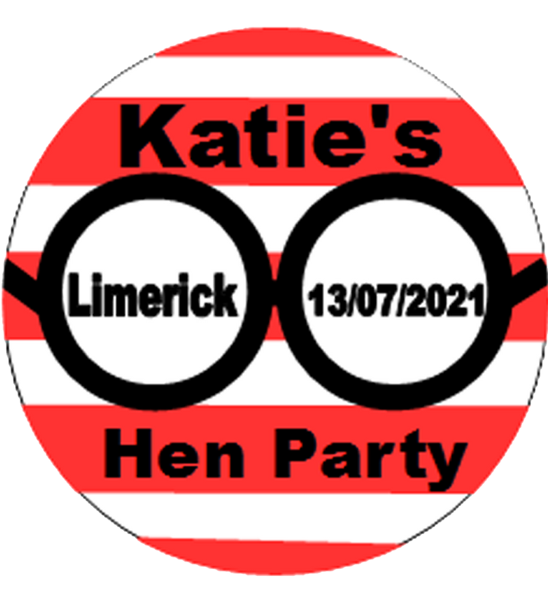 Personalised Wally Hen Party Badge
