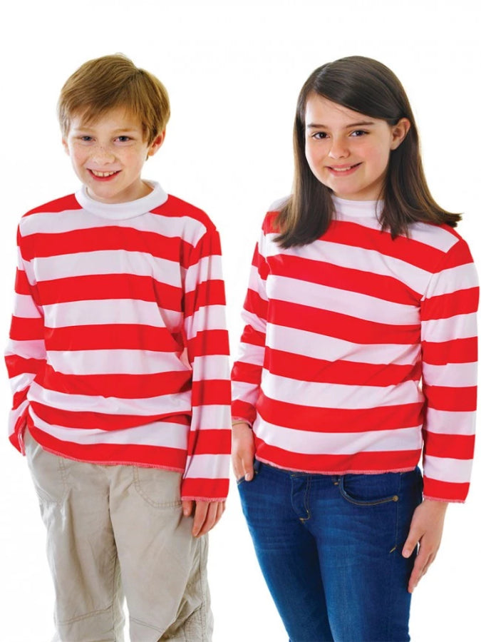 Childrens Striped Top Red And White Costume
