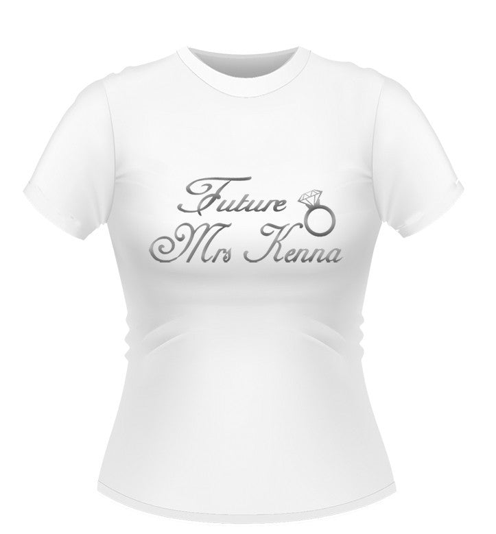 Personalised Future Mrs T-Shirt with Diamond ring