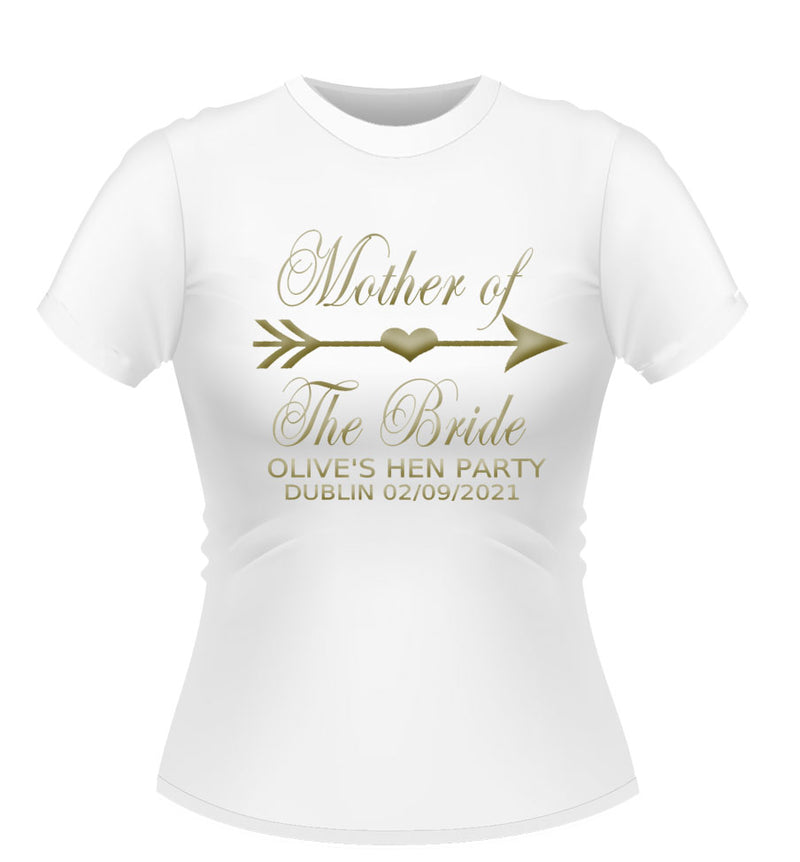 'Mother of the Bride Personalised Hen Party Tshirt
