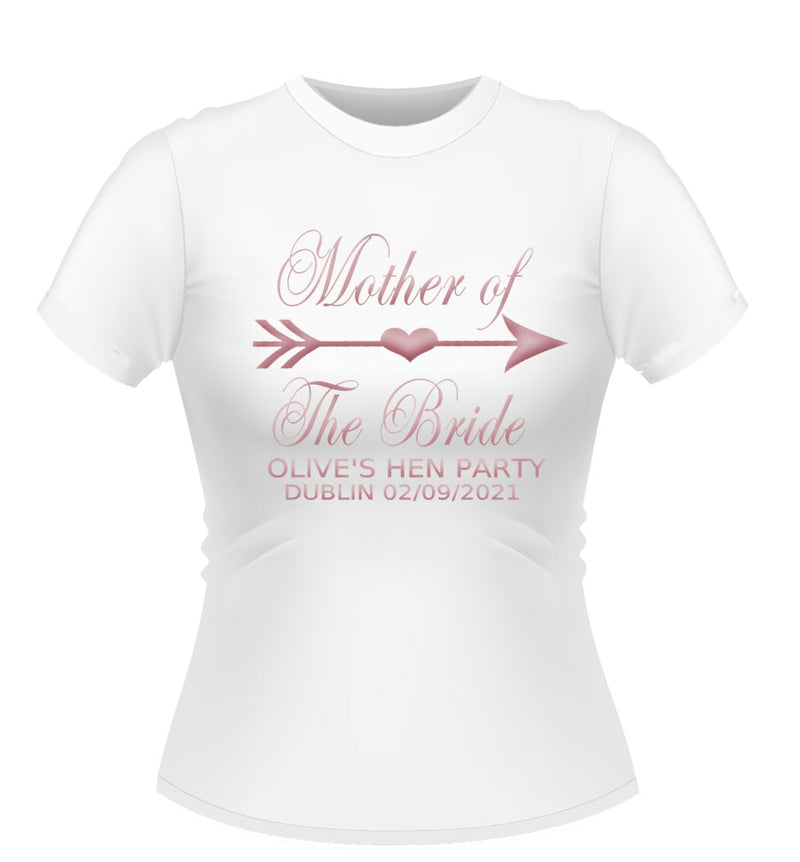 'Mother of the Bride Personalised Hen Party Tshirt