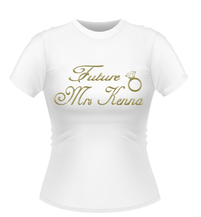 Personalised Future Mrs T-Shirt with Diamond ring