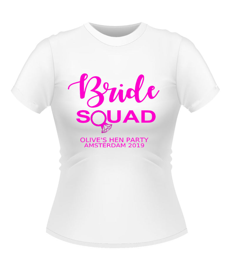 'Bride Squad' Personalised Hen Party Tshirt