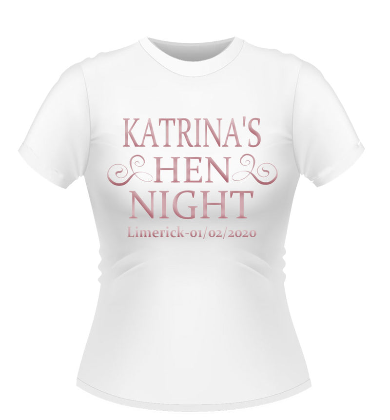 Hen Night Personalised Hen Party T-shirt
