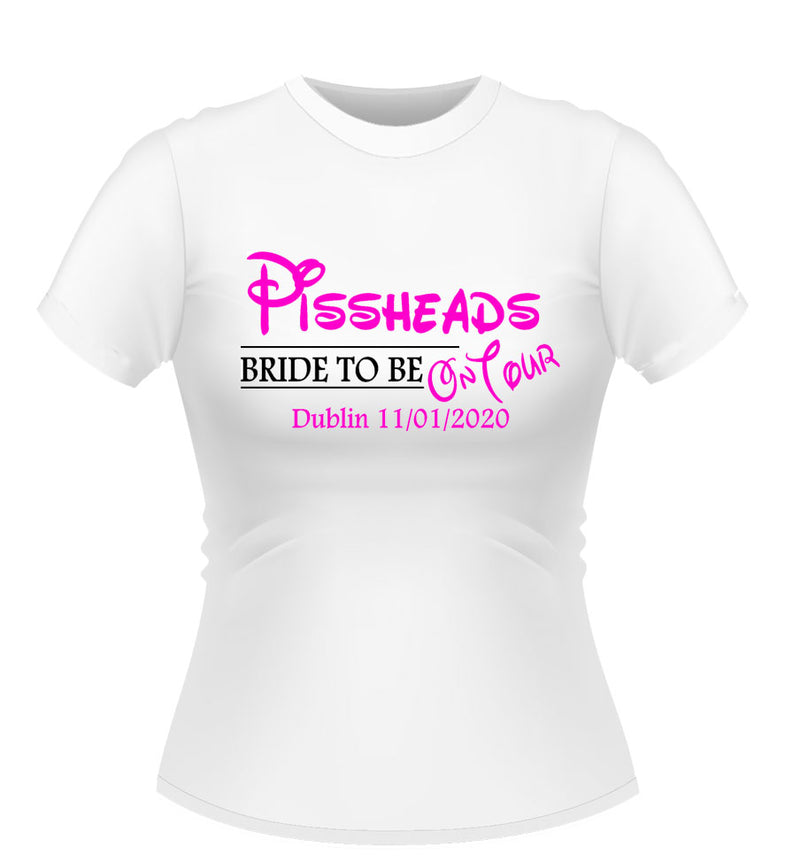 Bride To Be 'Pissheads' Design Hen Party Tshirt