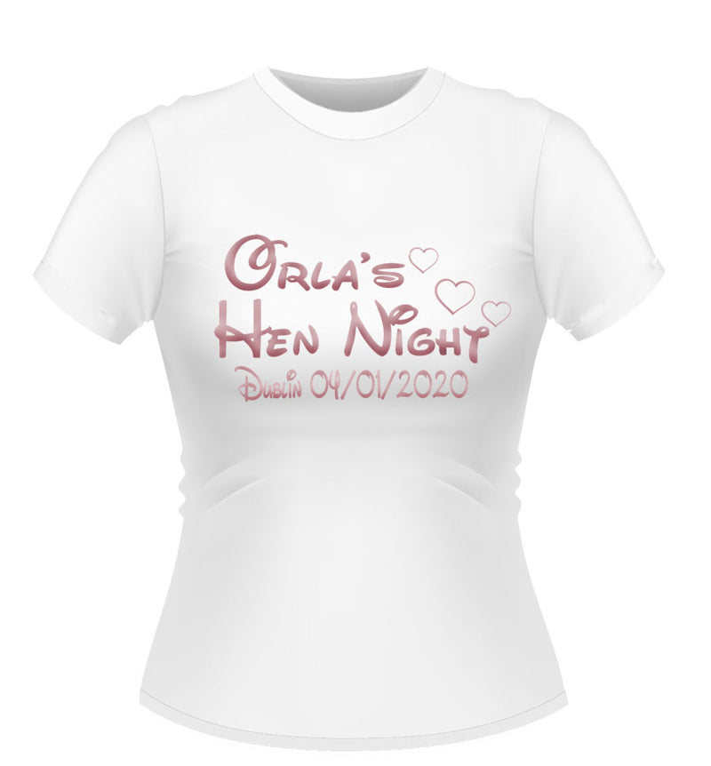 'Disney' Theme Personalised Hen Party T-Shirt