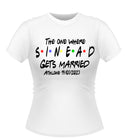 Friends theme 'The ONE WHERE' personalised hen party T-shirt